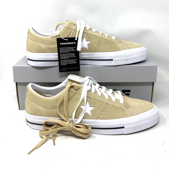 Converse One Star Pro Suede Sneakers Oat Milk Low Top Casual Men's Size A04155C - Picture 9 of 11